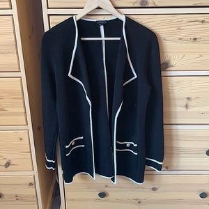 Talbots Black and White Blazer Cardigan Size Medium